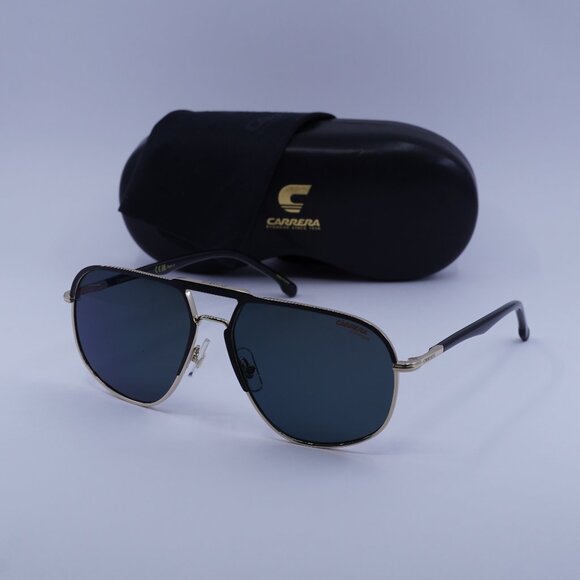 CARRERA 318/S 02M2 Q3 Aviator Sunglasses - Black/Gold Polarized - Picture 1 of 12